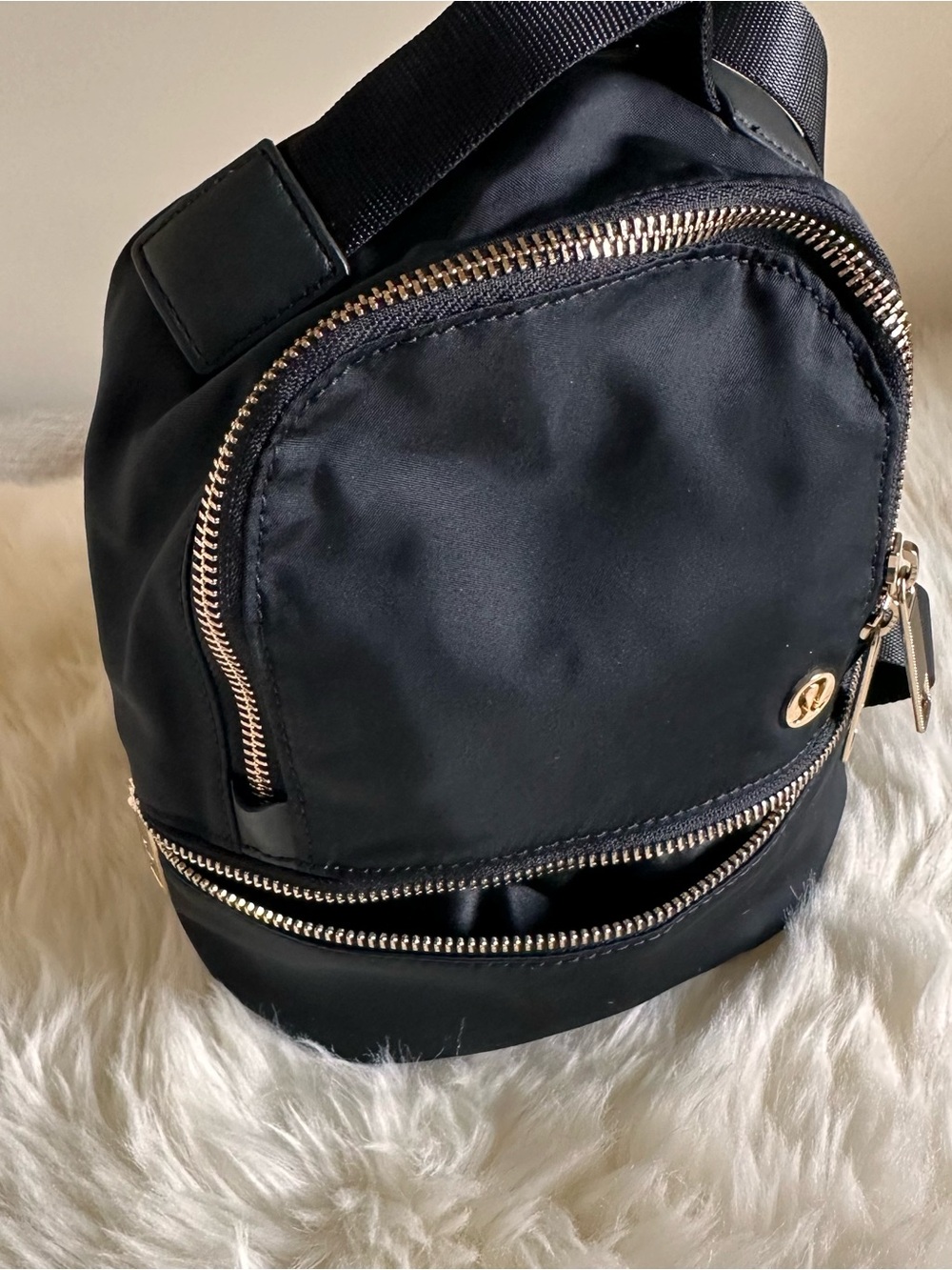 lululemon athletica Everywhere Black Mini Backpack with Gold Accents - Picture 4 of 9